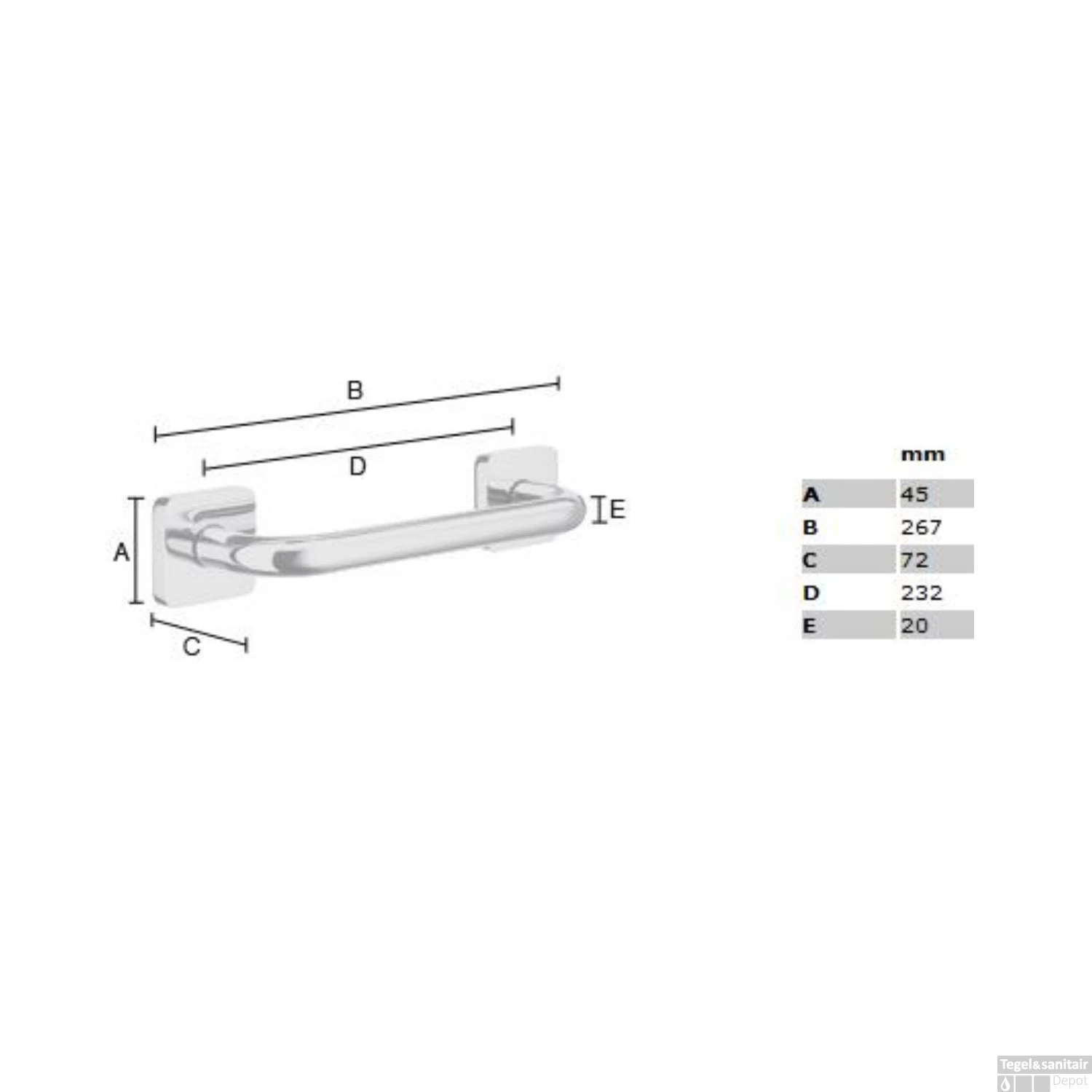 Badgreep Smedbo Ice Chroom 4 Badgreep Smedbo Ice Chroom - Afbeelding 2