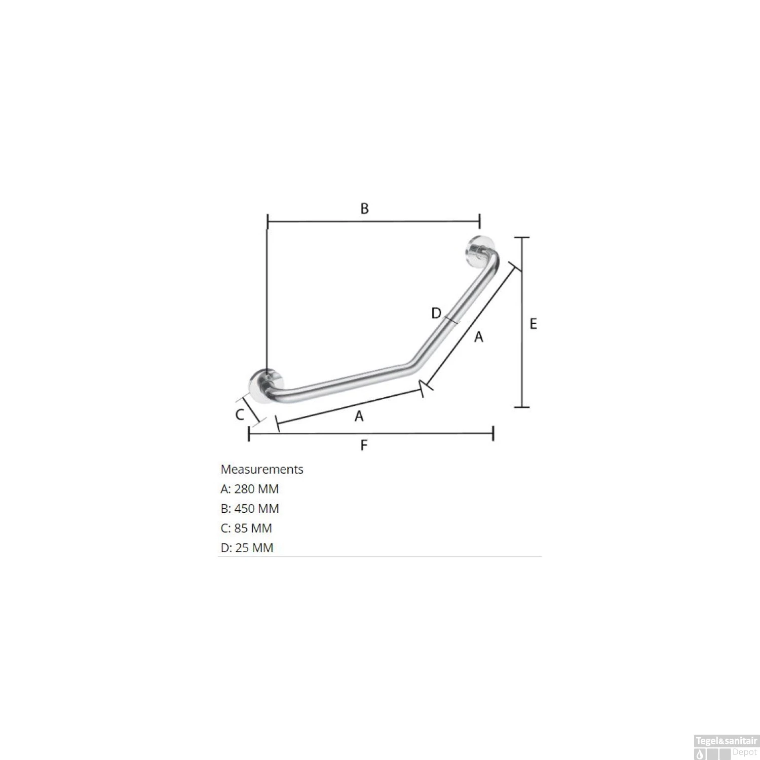 Badgreep Smedbo Living V-Vorm 51,5x45x8,5 Cm RVS Gepolijst - Afbeelding 2