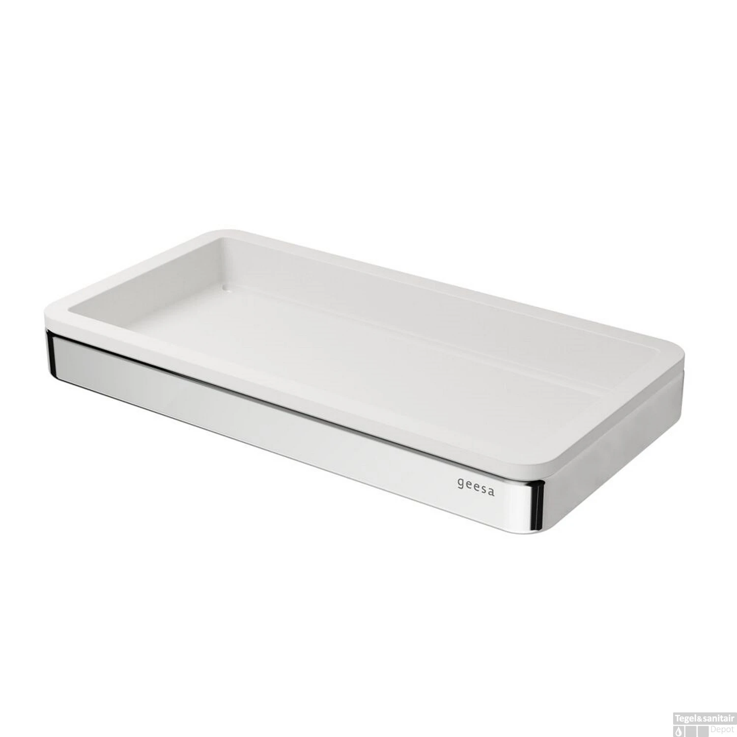 Badkamerplank Geesa Frame 21 Cm Wit Chroom - Afbeelding 2