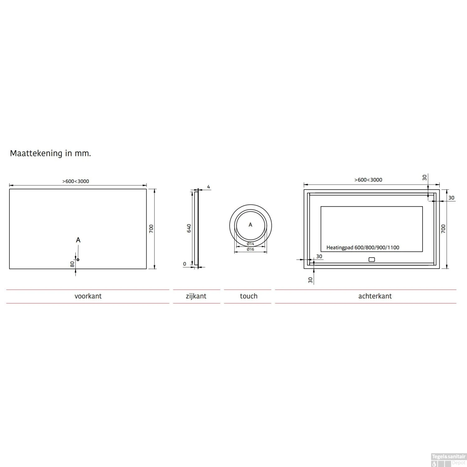 Badkamerspiegel Xenz Garda 100x70cm Met Ledverlichting Boven- En Onderzijde En Spiegelverwarming 7 Badkamerspiegel Xenz Garda 100x70cm Met Ledverlichting Boven- En Onderzijde En Spiegelverwarming - Afbeelding 5