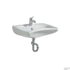 Rolstoel Wastafel Boss & Wessing 49x60 Cm 1 Kraangat Keramiek Wit