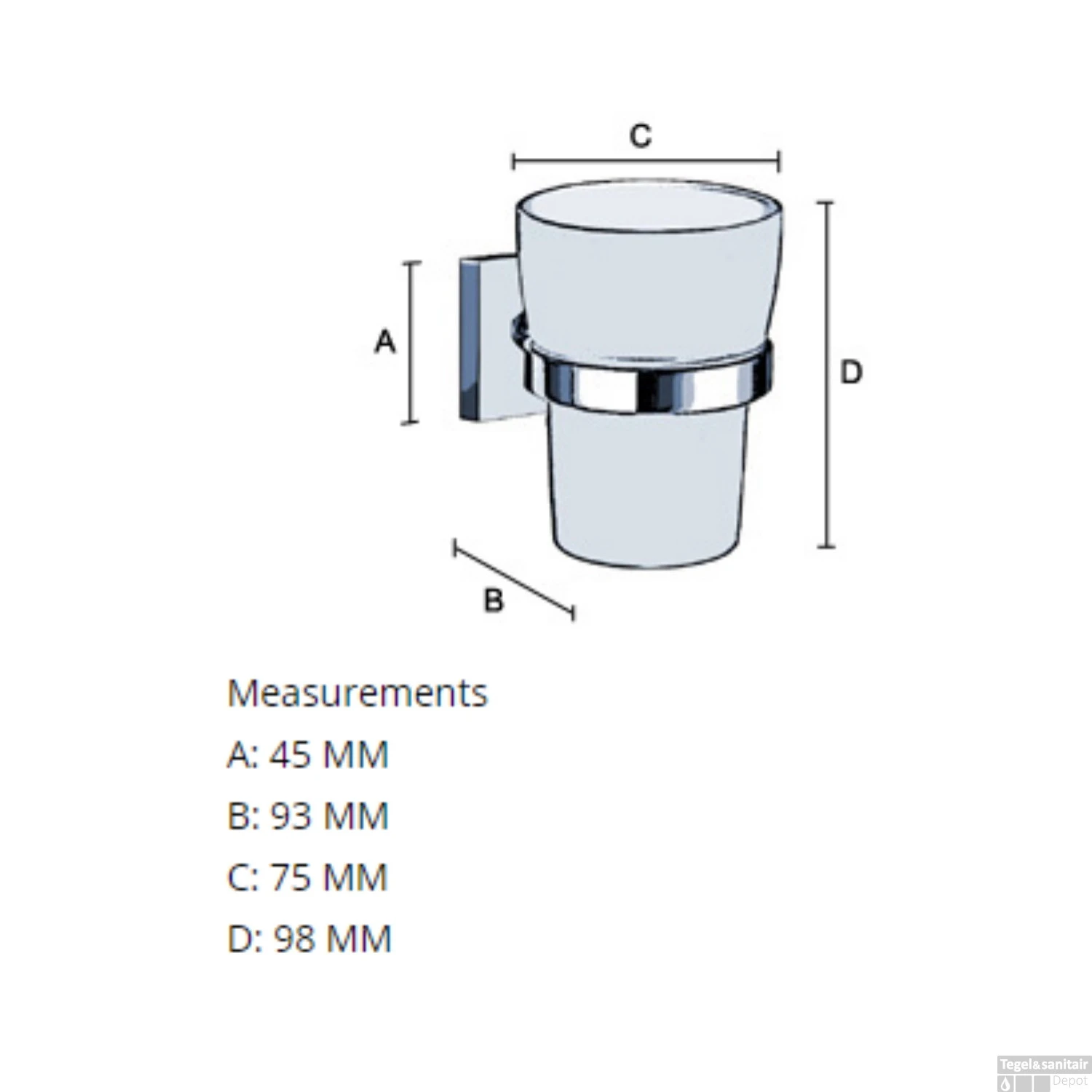 Bekerhouder Smedbo House Matglas Met Mat Wit 4 Bekerhouder Smedbo House Matglas Met Mat Wit - Afbeelding 2