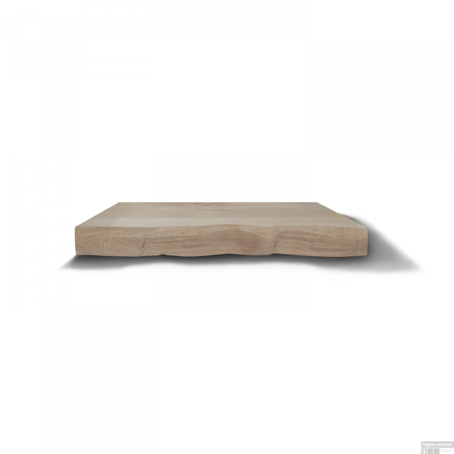 Bovenblad BWS Eiken Massief Hout Zonder Boomschors 120 Cm Olie Wit