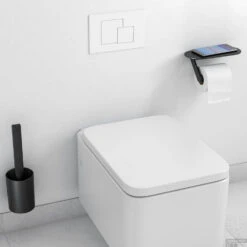 Bundelset Toilet HansGrohe WallStoris Mat Zwart -Sealkin Badkamermeubilair Winkel bundelset toilet hansgrohe wallstoris mat zwart 2