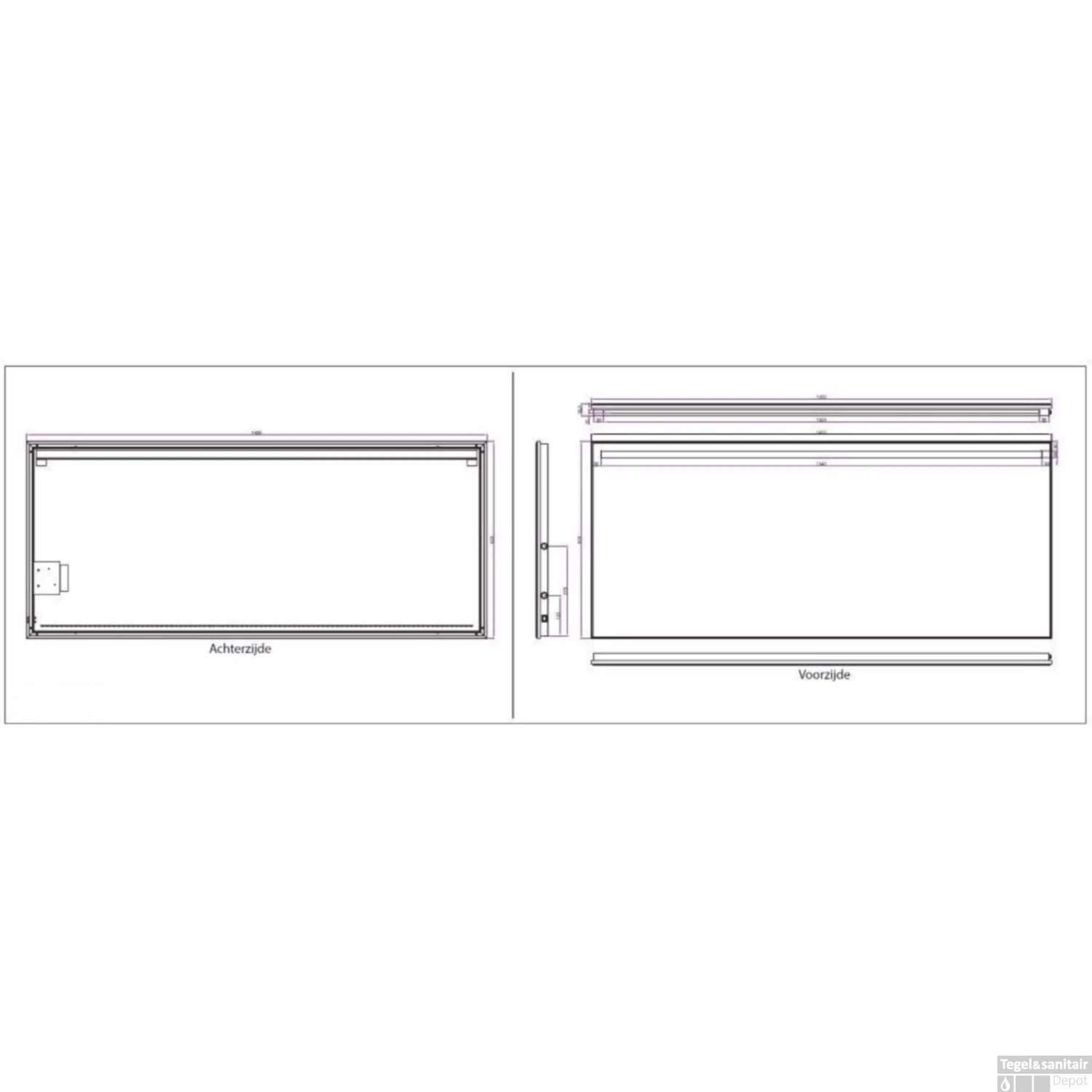 BWS Ambi Two LED Spiegel Dimbaar Condensvrij 140x60 Cm 5 BWS Ambi Two LED Spiegel Dimbaar Condensvrij 140x60 Cm - Afbeelding 3
