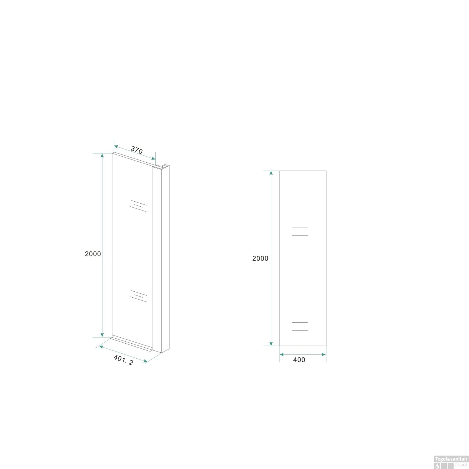 BWS Apollo Zijwand Met Hoekprofiel 40x200cm 10mm NANO Coating 7 BWS Apollo Zijwand Met Hoekprofiel 40x200cm 10mm NANO Coating - Afbeelding 5