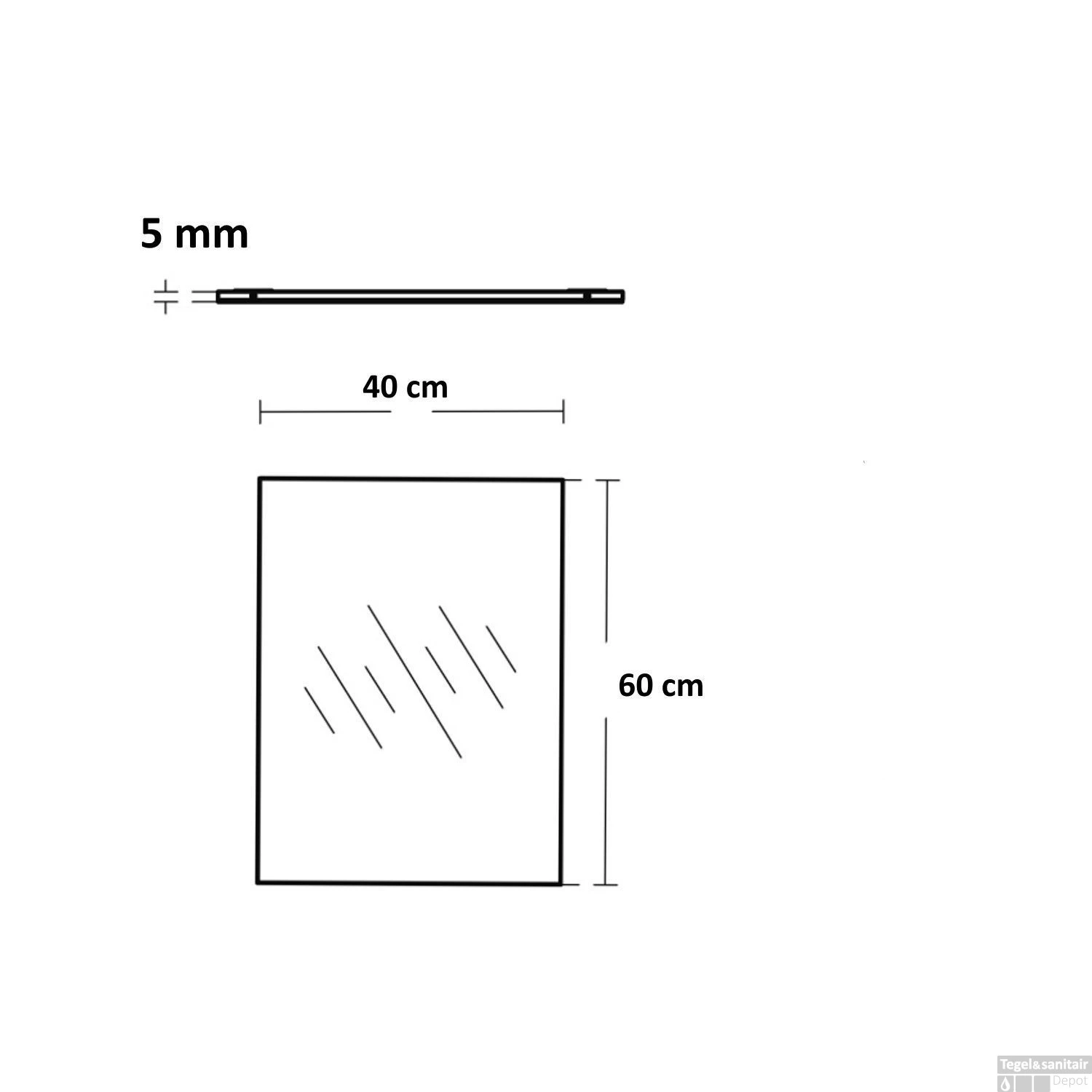 BWS Basis Spiegel Rechthoek 60x40 Cm 5mm Aluminium 4 BWS Basis Spiegel Rechthoek 60x40 Cm 5mm Aluminium - Afbeelding 2