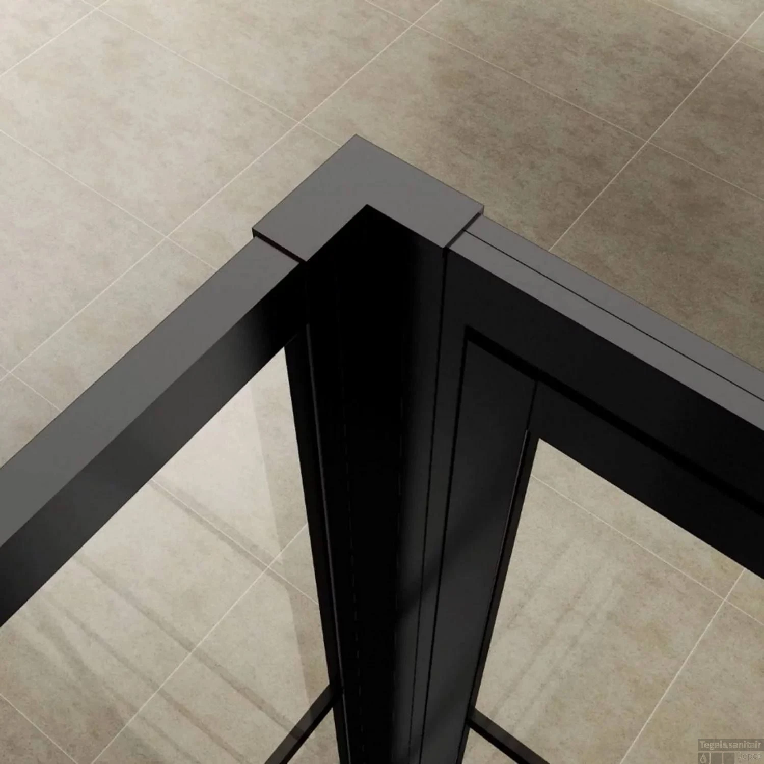 BWS Douchecabine Frame 80x120 Cm 8 Mm NANO Glas Mat Zwart Raster 5 BWS Douchecabine Frame 80x120 Cm 8 Mm NANO Glas Mat Zwart Raster - Afbeelding 3