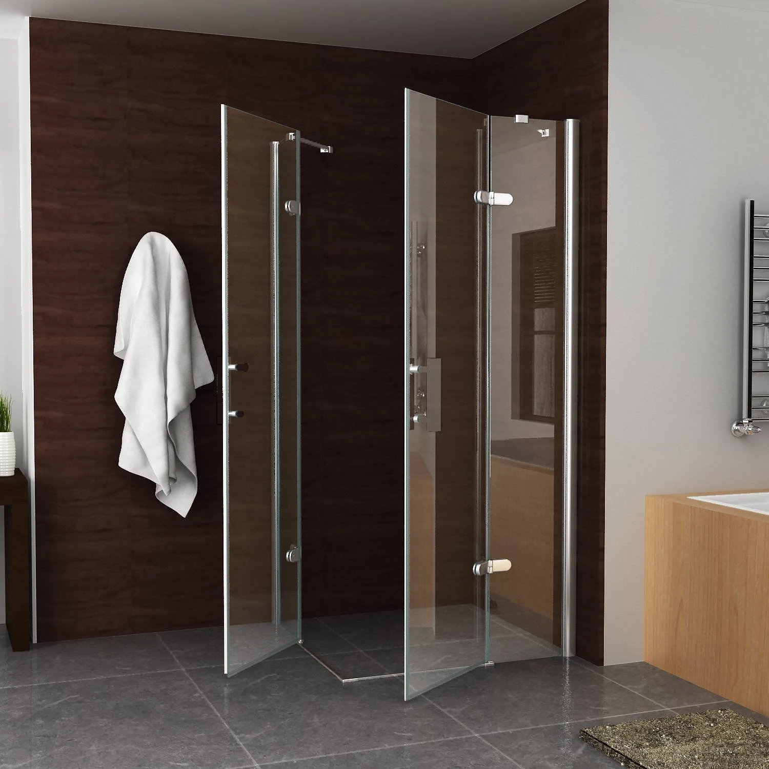 BWS Douchecabine Met Hoekinstap Met 2 Deuren 90x90cm 8mm NANO Coating 5 BWS Douchecabine Met Hoekinstap Met 2 Deuren 90x90cm 8mm NANO Coating - Afbeelding 3