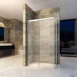 BWS Douchecabine Softclose 2.0 90x100 Cm Met Nisdeur En Zijwand 8mm Aluminium NANO Coating