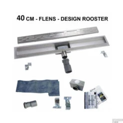 BWS Douchegoot RVS Met Flens 40 Cm Uitneembaar Sifon Standaard Rooster