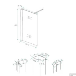 BWS Douchewand Reno Met Middenband 160x200 Cm 8 Mm NANO Coating -Sealkin Badkamermeubilair Winkel bws douchewand met muurprofiel 160x200 cm 8mm nano coating tech 1