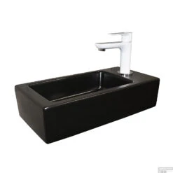 BWS Fontein Rino Mini Links 36x18x9 Cm Mat Zwart