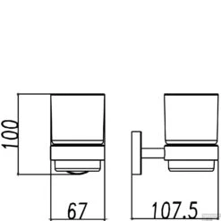 BWS Glashouder Hera Met Glas RVS -Sealkin Badkamermeubilair Winkel bws glashouder hera met glas rvs tech