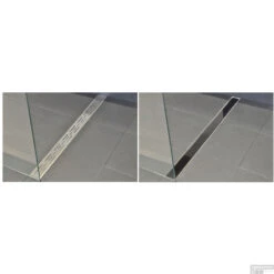 BWS Glasrooster Tbv RVS Douchegoot 100x7 Cm Zwart -Sealkin Badkamermeubilair Winkel bws glasrooster tbv rvs douchegoot 100x7 cm zwart sfeer