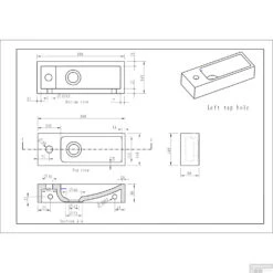 BWS Hardsteen Fontein Zwart Smal 38x14x8 Cm (Kraangat Links) -Sealkin Badkamermeubilair Winkel bws hardsteen fontein zwart smal 38x14x8 cm kraangat links tech