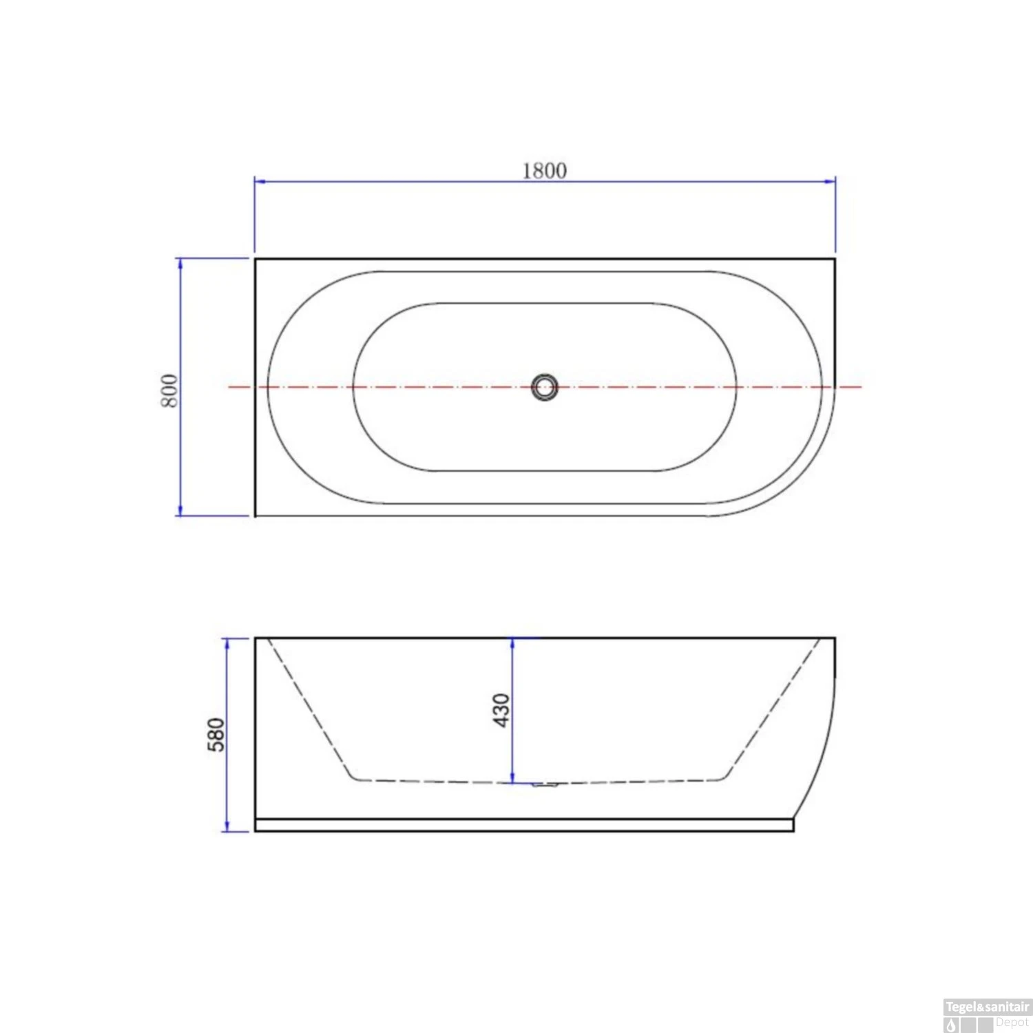 BWS Hoekbad Links | 180x80cm | Met Waste| Acryl Wit 6 BWS Hoekbad Links | 180x80cm | Met Waste| Acryl Wit - Afbeelding 4