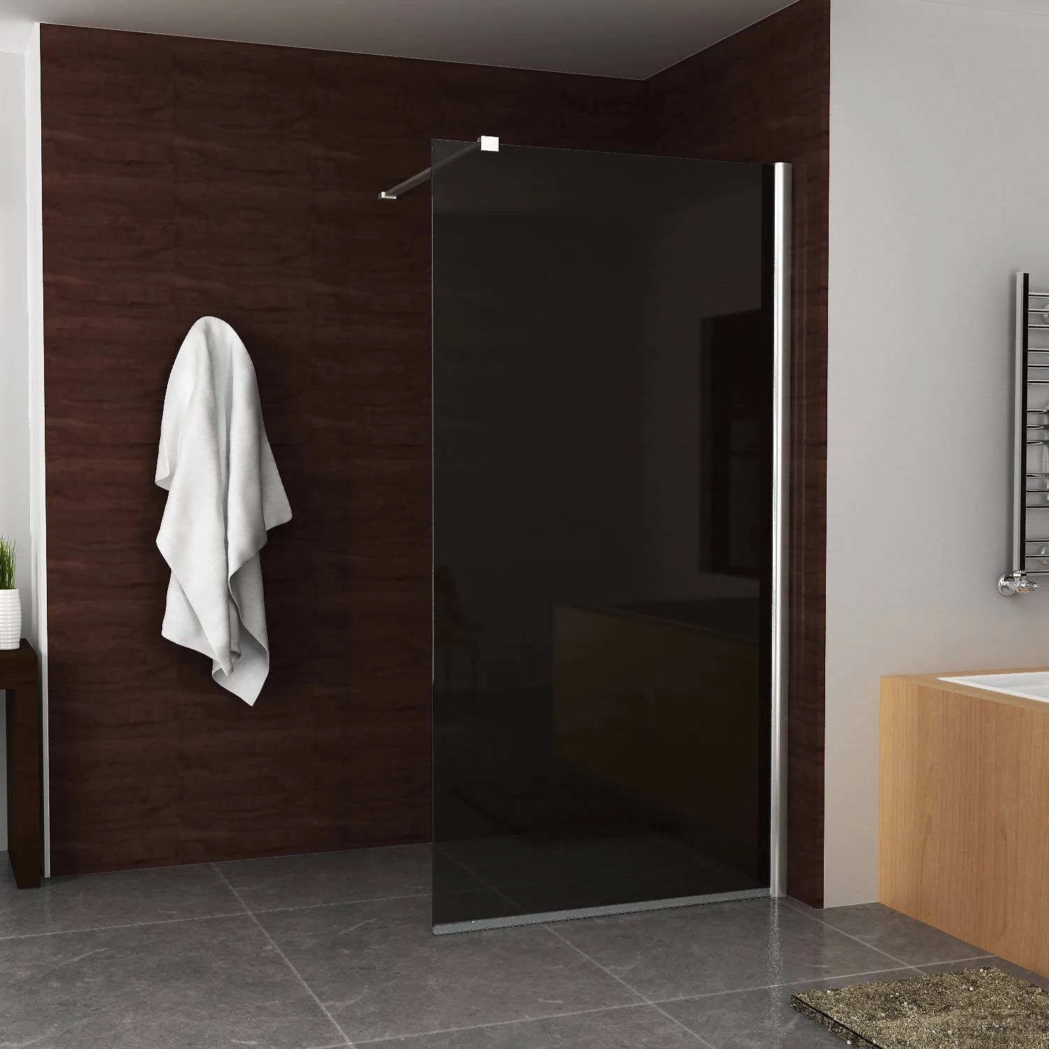 BWS Inloopdouche Rookglas 120x200cm 10mm Nano Coating 3 BWS Inloopdouche Rookglas 120x200cm 10mm Nano Coating