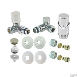 BWS Luxe Thermostatische Radiator Aansluitset Axiaal Voor Zijaansluiting Chroom