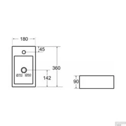 BWS Mini Fontein Keramisch Blong Rechts 36x18x9 Cm Wit -Sealkin Badkamermeubilair Winkel bws mini fontein keramisch blong rechts 36x18x9 cm wit tech