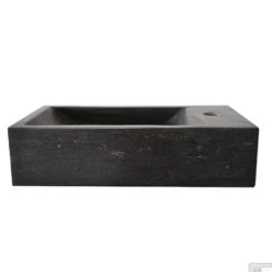 BWS Natuursteen Fontein Zwart 40x22x10 Cm (Kraangat Rechts) -Sealkin Badkamermeubilair Winkel bws natuursteen fontein zwart 40x22x10 cm kraangat rechts detail1