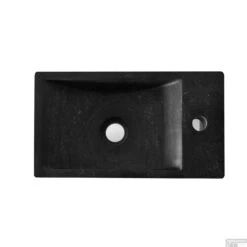 BWS Natuursteen Fontein Zwart 40x22x10 Cm (Kraangat Rechts) -Sealkin Badkamermeubilair Winkel bws natuursteen fontein zwart 40x22x10 cm kraangat rechts detail2