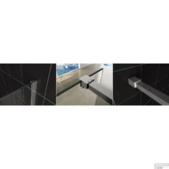 BWS Inloopdouche Pro Line Rookglas Met Middenband 110x200 8mm Nano Coating RVS Profiel En Stang -Sealkin Badkamermeubilair Winkel bws profielset met stabilisatiestang proline 120 cm 2 1 1
