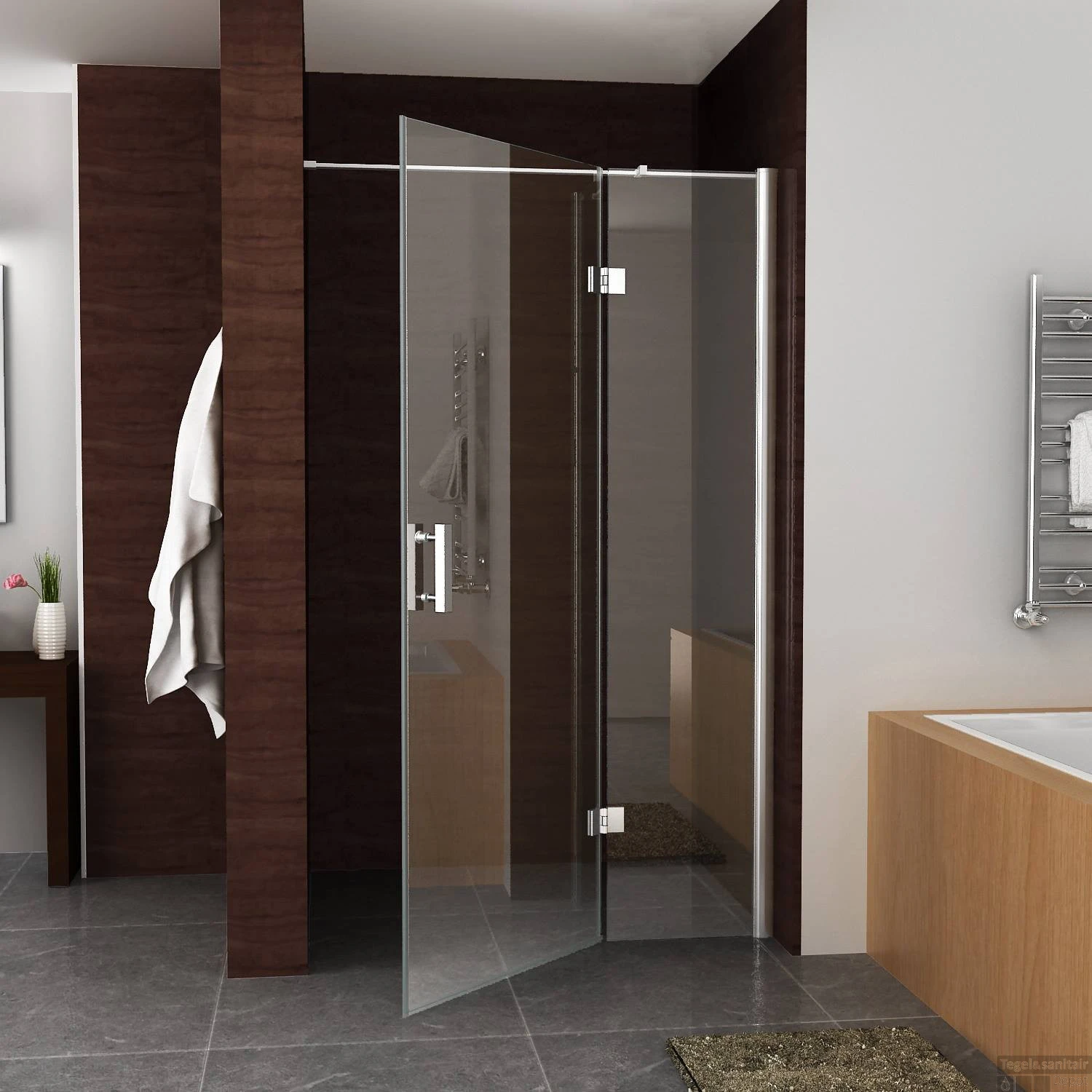 BWS Swingdeur Nis 120x200 Cm Met Vast Paneel 8 Mm NANO Coating - Afbeelding 4