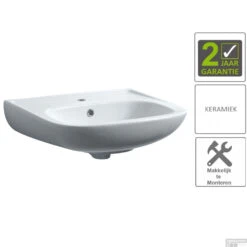 BWS Wastafel Keramiek 56x45cm Wit