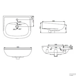 BWS Wastafel Keramiek 56x45cm Wit -Sealkin Badkamermeubilair Winkel bws wastafel keramiek 56x45cm wit tech