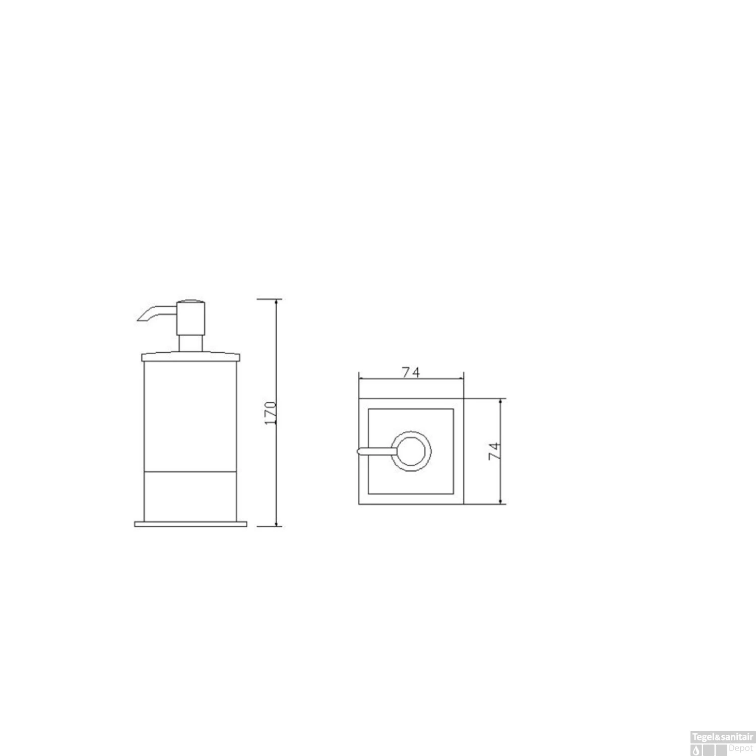 Eris Vrijstaande Zeepdispenser Chroom 5 Eris Vrijstaande Zeepdispenser Chroom - Afbeelding 3