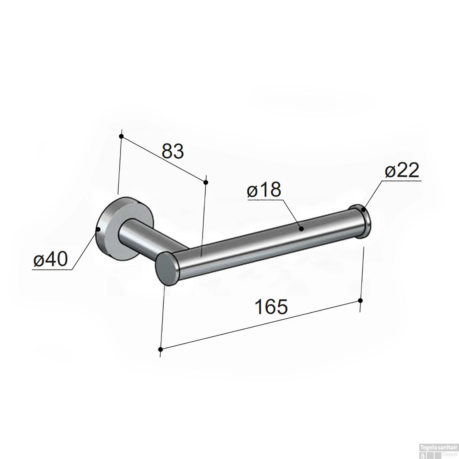 Toiletrolhouder Hotbath Cobber Geborsteld Koper PVD 5 Toiletrolhouder Hotbath Cobber Geborsteld Koper PVD - Afbeelding 3