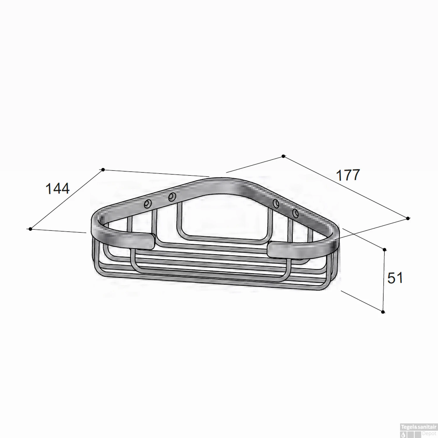 Hoekdraadkorf Hotbath Cobber Wandmodel Verouderd IJzer 5 Hoekdraadkorf Hotbath Cobber Wandmodel Verouderd IJzer - Afbeelding 3