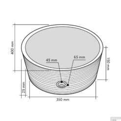 Waskom Imso Lavabo Cilindro Beige Marmer 40x15 Cm -Sealkin Badkamermeubilair Winkel cilindro
