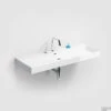 Clou New Wash Me Wastafel 110x42x8cm Met 3 Voorbewerkte Kraangaten Glanzend Wit Keramiek