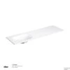 Clou Hammock Wastafelblad Enkele Waskom Links 160cm Compositie 18 Aluite Mat Wit -Sealkin Badkamermeubilair Winkel cl 02.13073.18.l no shadow