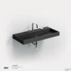 Wastafel Clou Wash Me 90x42x8 Cm Keramiek Mat Zwart -Sealkin Badkamermeubilair Winkel cl 02.30034