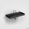 Clou New Wash Me Wastafel 90x42x8cm Met 3 Voorbewerkte Kraangaten Zwart Mat Keramiek -Sealkin Badkamermeubilair Winkel cl 02.30434
