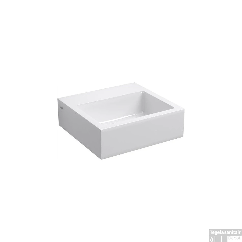 Clou Flush 1 Toiletfontein Met Voorbewerkt Kraangat En Plug Wit Mineral Marmer 28x27x9cm