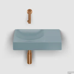 Clou Flush Fontein Zonder Kraangat Rechts Mat Blauw Keramiek 36 Cm