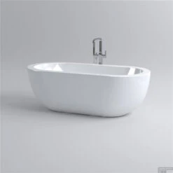 Clou InBe Vrijstaand Ligbad Ovaal 180x85x61 Cm Met Overloop Acryl Wit