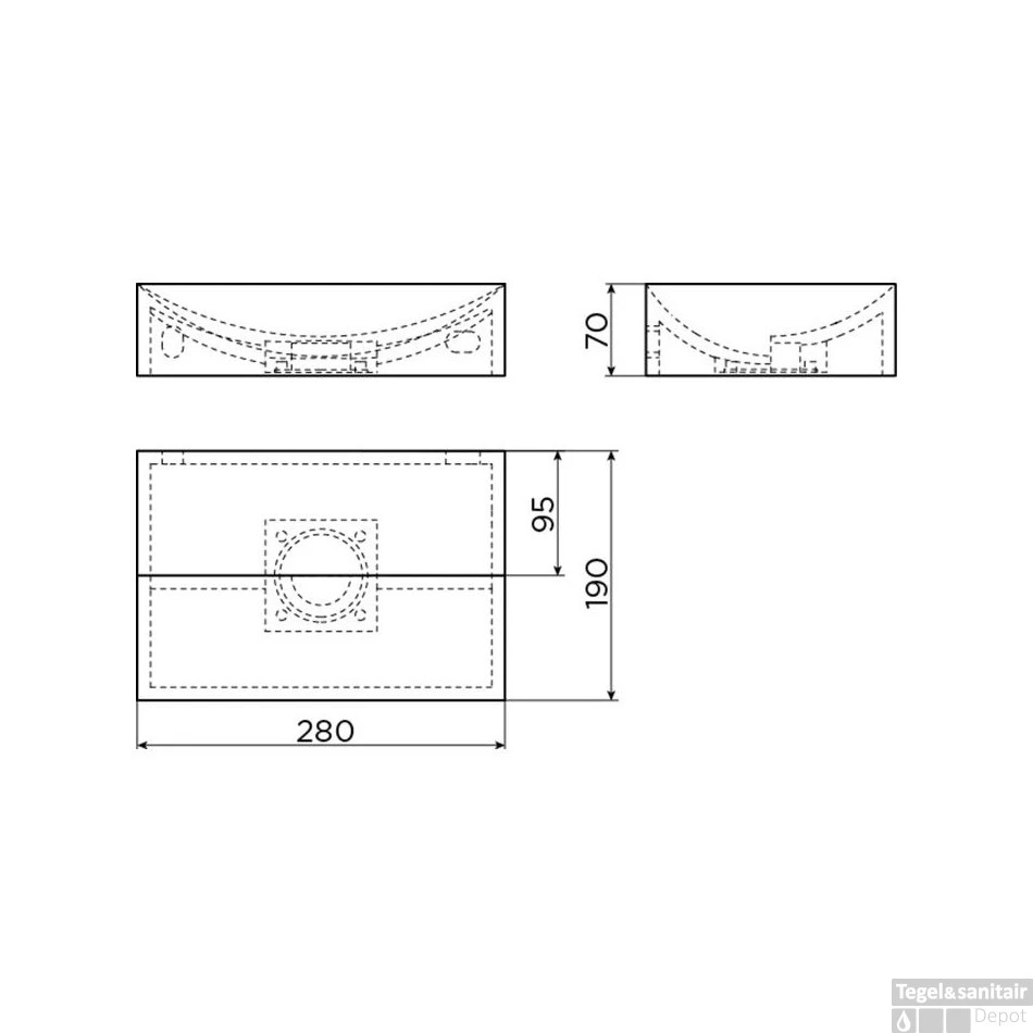 Clou Vale Fontein Zonder Kranenbank Met Geintergreerde Afvoer Glanzend Wit Keramiek 28 Cm - Afbeelding 6