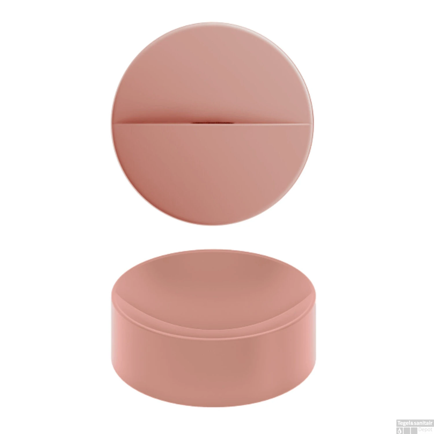Clou Vale Rond Fontein Zonder Kranenbank Met Geïntegreerde Afvoer Mat Roze Keramiek 22 Cm 4 Clou Vale Rond Fontein Zonder Kranenbank Met Geïntegreerde Afvoer Mat Roze Keramiek 22 Cm - Afbeelding 2