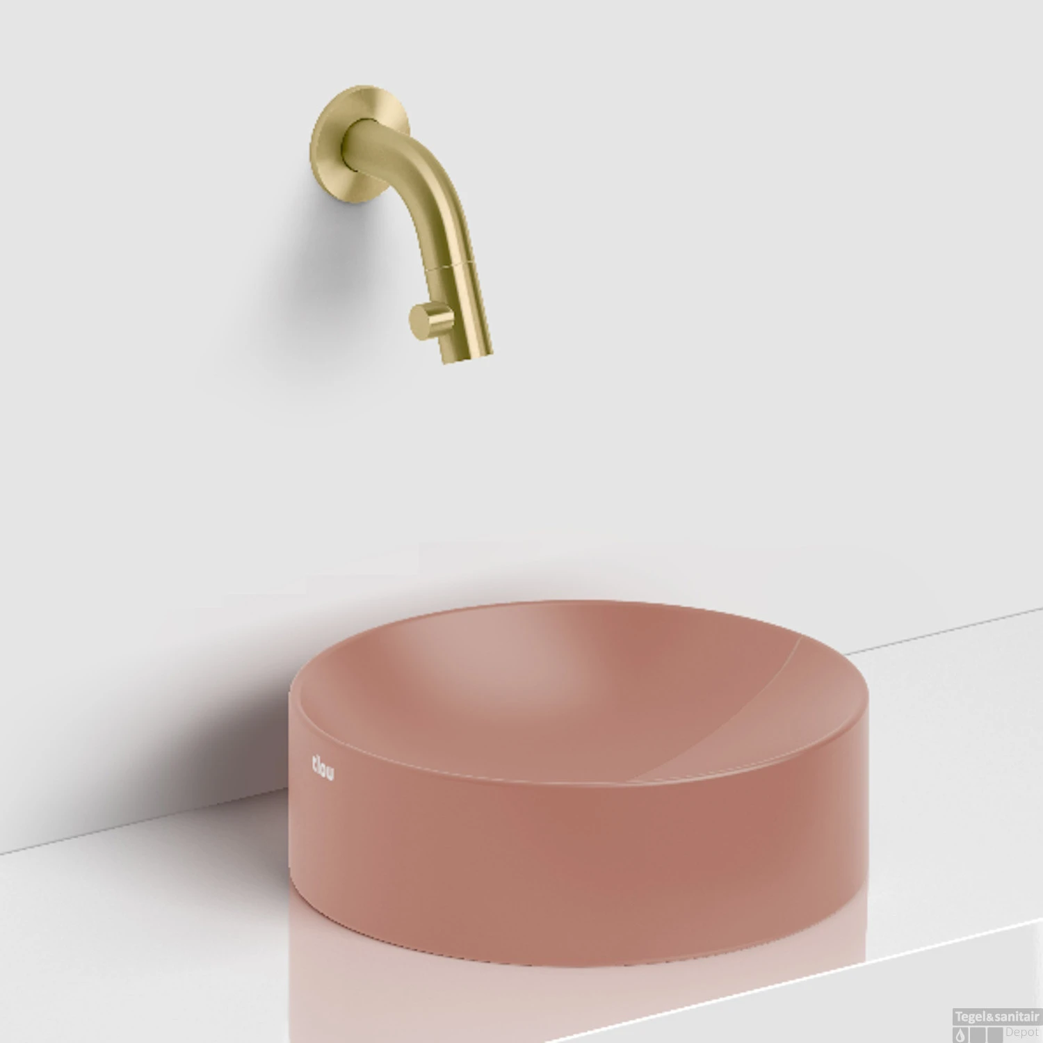 Clou Vale Rond Fontein Zonder Kranenbank Met Geïntegreerde Afvoer Mat Roze Keramiek 22 Cm 3 Clou Vale Rond Fontein Zonder Kranenbank Met Geïntegreerde Afvoer Mat Roze Keramiek 22 Cm