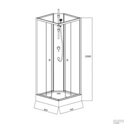 Complete Douchecabine VM Khone II 90x90x207 Cm Hoekinstap Mat Wit -Sealkin Badkamermeubilair Winkel complete douchecabine vm khone i 90x90x207 cm hoekinstap mat wit tech