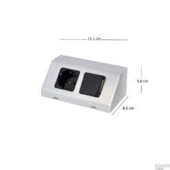 Contactdoos En Schakelaar Sanicare Inclusief Twee Snoeren 5,6x15,1x8,1 Cm Zilver-Grijs -Sealkin Badkamermeubilair Winkel contactdoos en schakelaar sanicare tech
