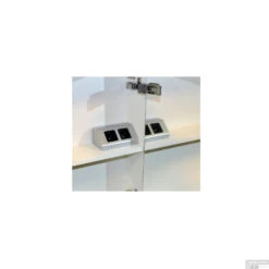 Contactdoos Sanicare Dubbele Contactpunten 5,6x15,1x8,1 Cm Zilver-Grijs -Sealkin Badkamermeubilair Winkel contactdoos en schakelaar sanicare dubbel detail1