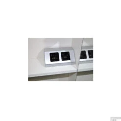 Contactdoos Sanicare Dubbele Contactpunten 5,6x15,1x8,1 Cm Zilver-Grijs -Sealkin Badkamermeubilair Winkel contactdoos en schakelaar sanicare dubbel detail2