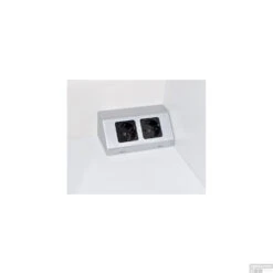 Contactdoos Sanicare Dubbele Contactpunten 5,6x15,1x8,1 Cm Zilver-Grijs -Sealkin Badkamermeubilair Winkel contactdoos en schakelaar sanicare dubbel detail3