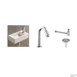 FonteinPack FONTEIN Corsa 450 X 250 X 120 Mm Rechts (Keuze Uit 18 Kranen) -Sealkin Badkamermeubilair Winkel corsa rechts fonteinpack shop